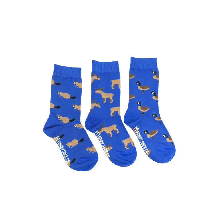 Kid's Organic Cotton Mismatched Socks - Canadian Wildlife
