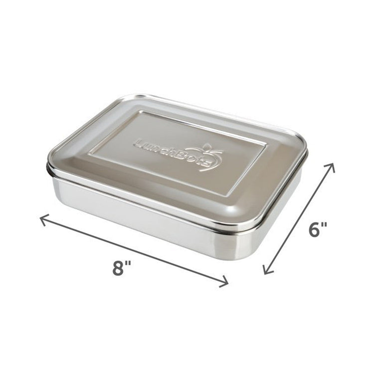 Lunchbots Stainless Steel Bento Box - Large Trio with Aqua Lid