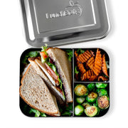 Lunchbots Stainless Steel Bento Box - Large Trio with Aqua Lid