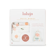 Lulujo 3pc Hello World Blanket and Knotted Hat - Peaches