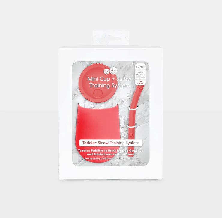 ezpz Silicone Mini Cup + Straw - Coral