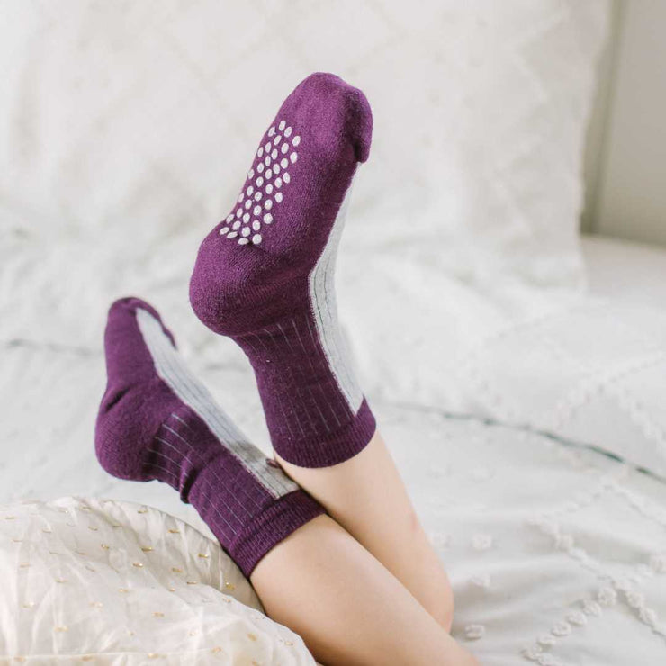 Merino Wool Mid-Weight Kids Socks - Berry