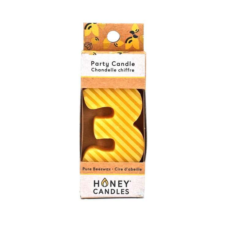 Natural Beeswax Numbered Birthday Candle