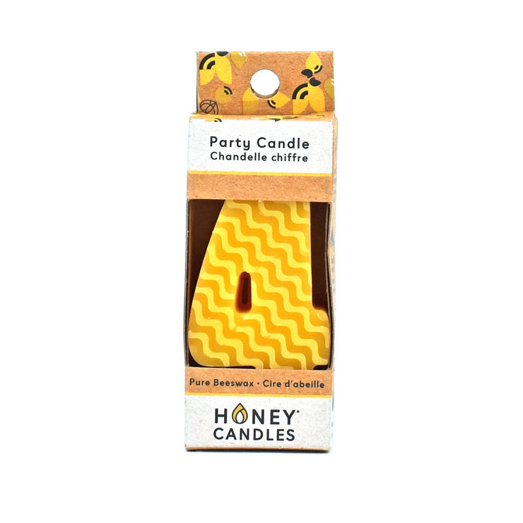Natural Beeswax Numbered Birthday Candle