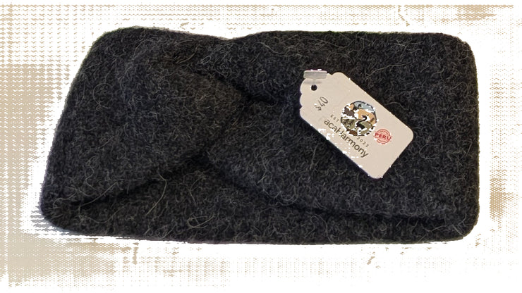 Alpaca Twisty Headband - Charcoal