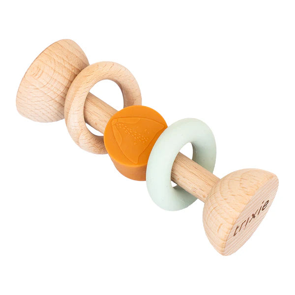 Trixie Wooden Silicone Rattle - Fox