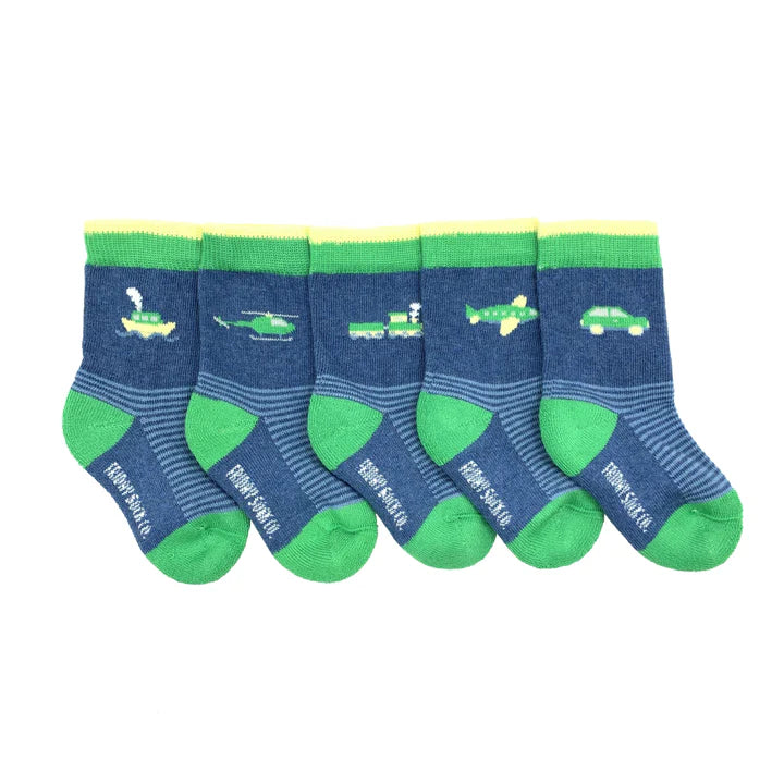 Baby Organic Cotton Mismatched Socks - Transportation