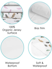 Organic Jersey | Flat Changing Pad - Grey Stars