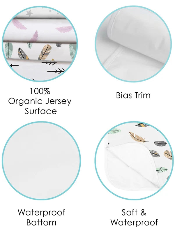Organic Jersey | Flat Changing Pad - Grey Stars