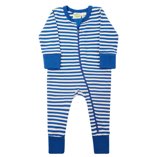 Parade Organics 2-Way Zip Cotton Romper - True Blue