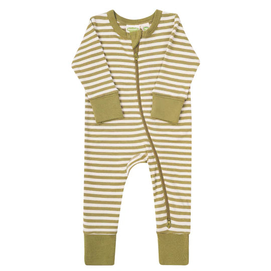 Parade Organics 2-Way Zip Cotton Romper - Olive