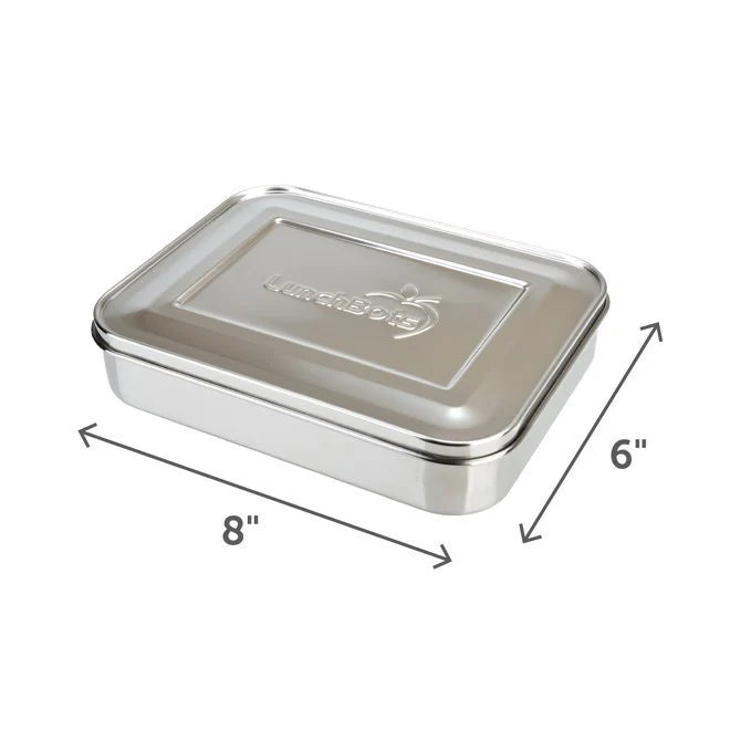 Lunchbots Stainless Steel Bento Box - Large Trio with Navy Blue Lid