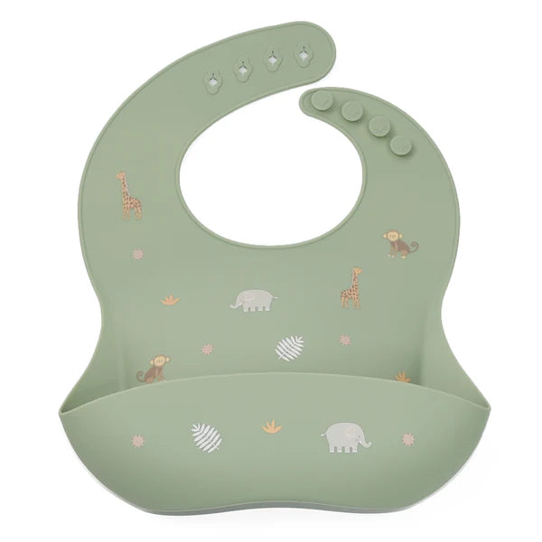 Silicone Bib - Sage Safari