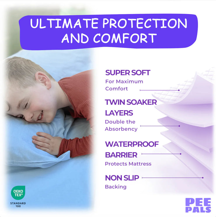 Pee Pals Reusable Waterproof Potty Training Mat (Pack Of 2) - Trucks