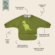 Trixie Waterproof Long Sleeve Bib - Dino