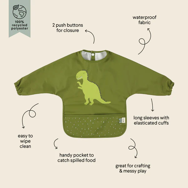 Trixie Waterproof Long Sleeve Bib - Dino
