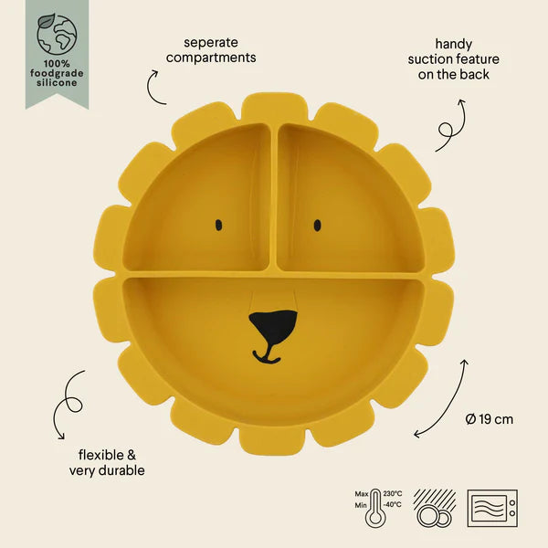 Trixie Silicone Divided Suction Plate - Mr. Lion