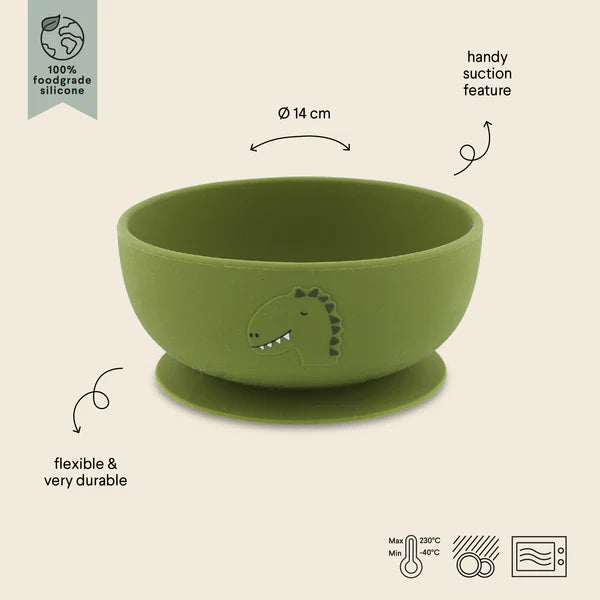 Trixie Silicone Bowl With Suction - Dino