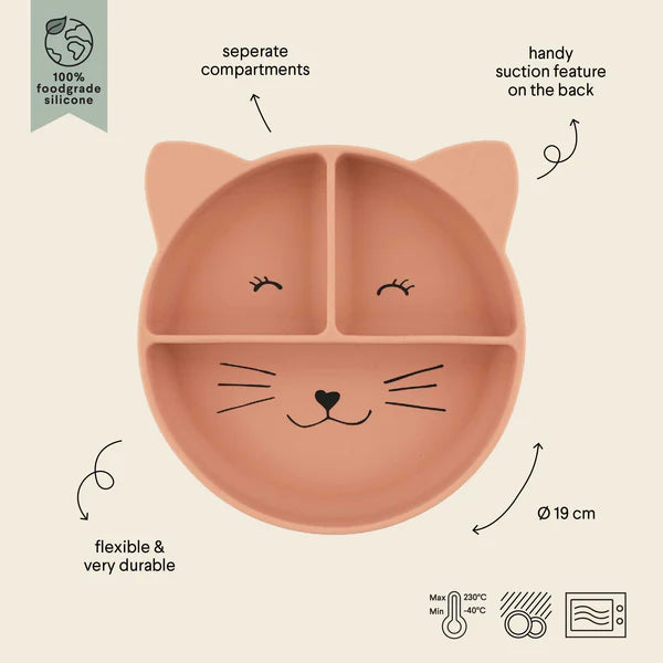 Trixie Silicone Divided Suction Plate - Mrs. Cat