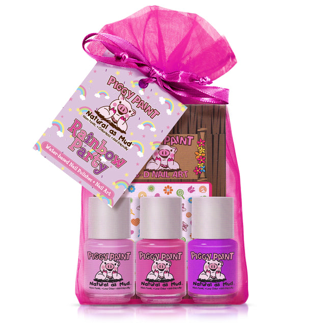 Piggy Paint Kids Nail Polish Set - Rainbow Party