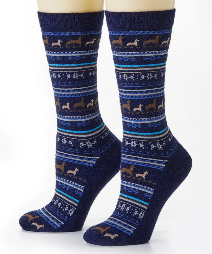 Alpaca Socks for Women/Men - Denim Blue