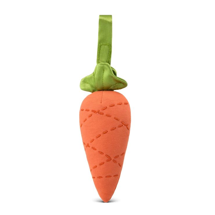 Organic Cotton Rattling Stroller Toy - Carrot