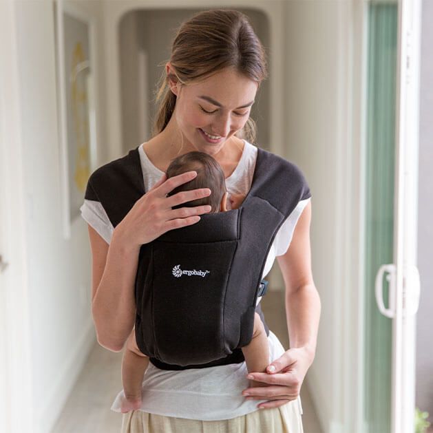 Ergo Embrace Soft Knit Newborn Carrier - Black