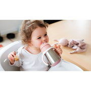 Beaba Stainless Steel Straw Cup with Handles - Rose