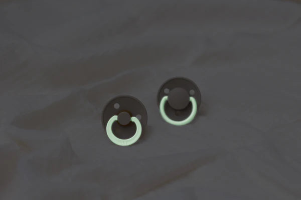 BIBS GLOW Natural Rubber Pacifier 2 PK Round - 0-6 Months