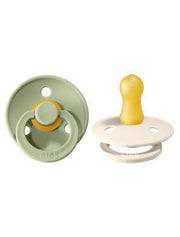 BIBS Natural Rubber Pacifier 2 PK - Round - Sage/Ivory