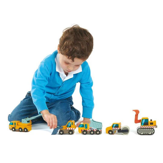 Tender Leaf Wooden Construction Vehicles Set