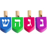 Painted Wooden Dreidels - 6 pack