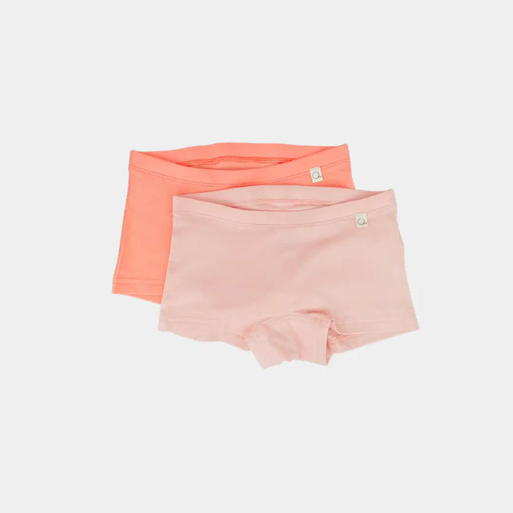 Hipster Briefs for Girls - Organic Cotton (2 pack) - Pink/Peach