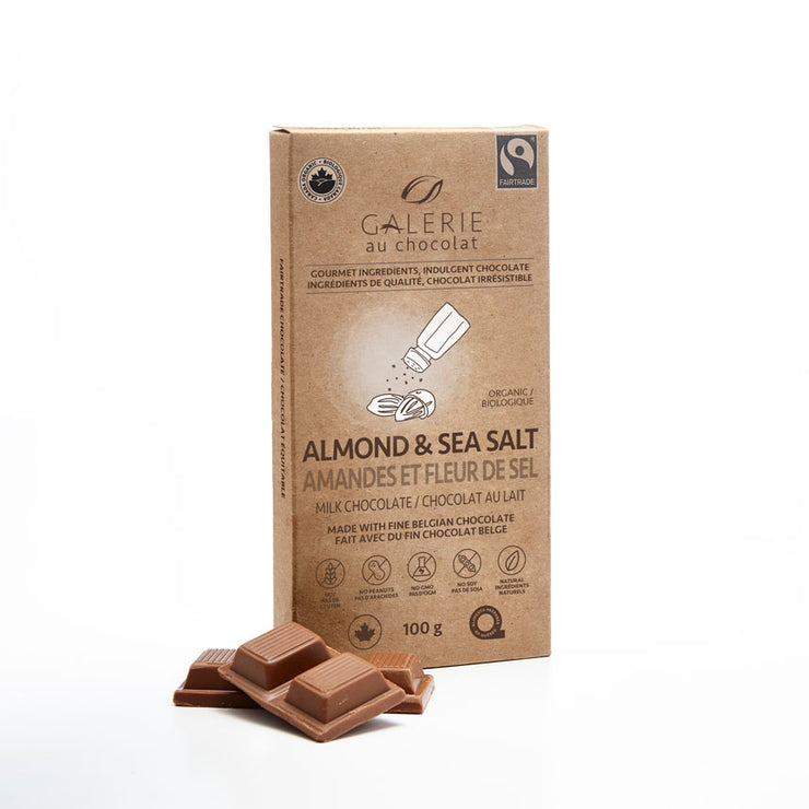 Fair Trade Milk Chocolate Almond and Sea Salt