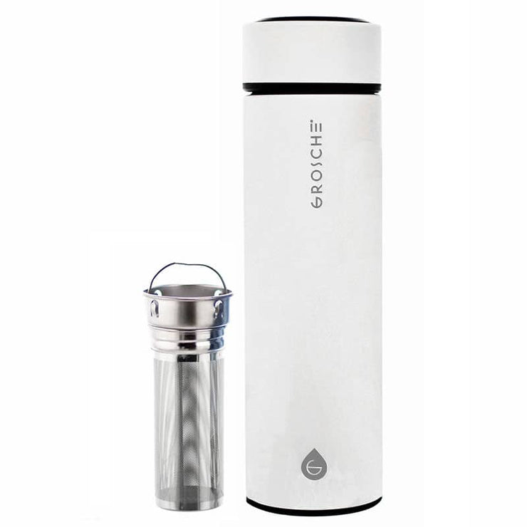 Insulated Stainless Steel Travel Infuser Bottle - White