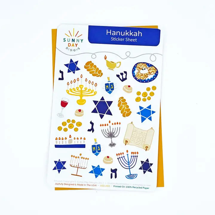 Chanukah Stickers - 100% Recycled Paper