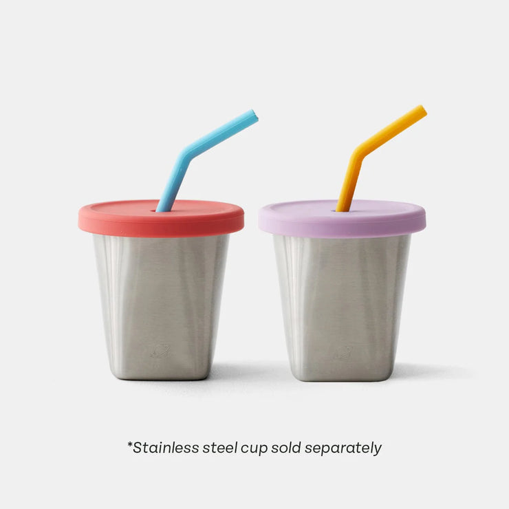 Planetbox Silicone Lid and Straw 2pk - Sunset