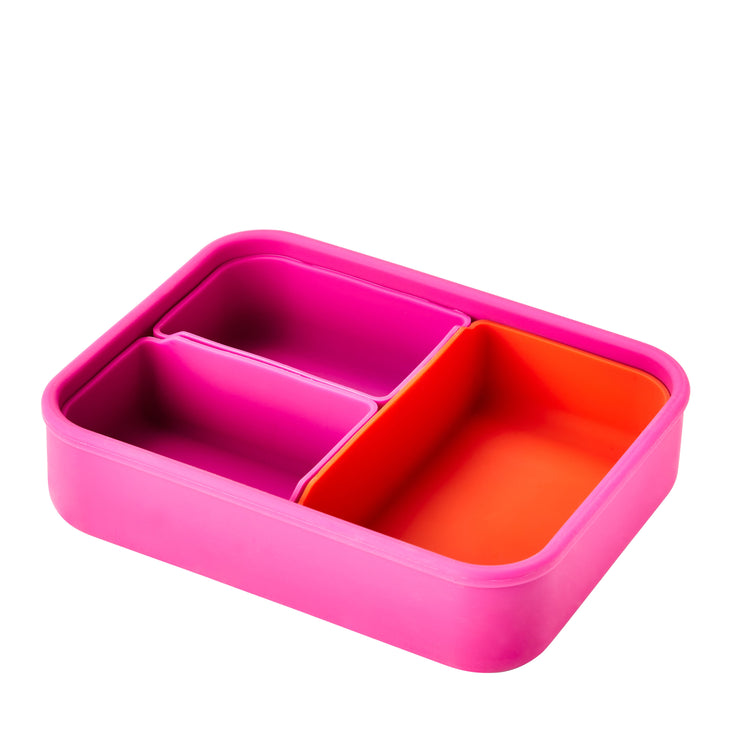 Lunchbots Large Silicone Build-A-Bento Box - Pink/Orange Tie Dye