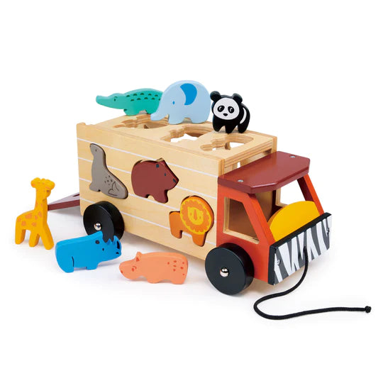 Mentari Wooden Shape Sorting Safari Truck
