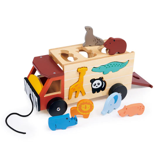 Mentari Wooden Shape Sorting Safari Truck