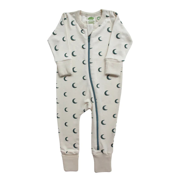 2-Way Zip Organic Cotton Romper | Blue Moon