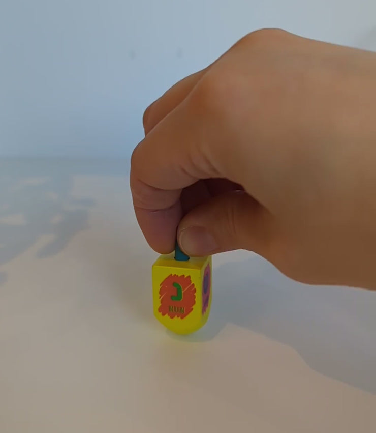 Painted Wood Dreidels - 6 pack
