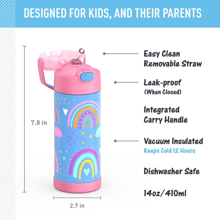 Thermos FUNtainer 14oz Water Bottle with Straw Top - Rainbow Dreams