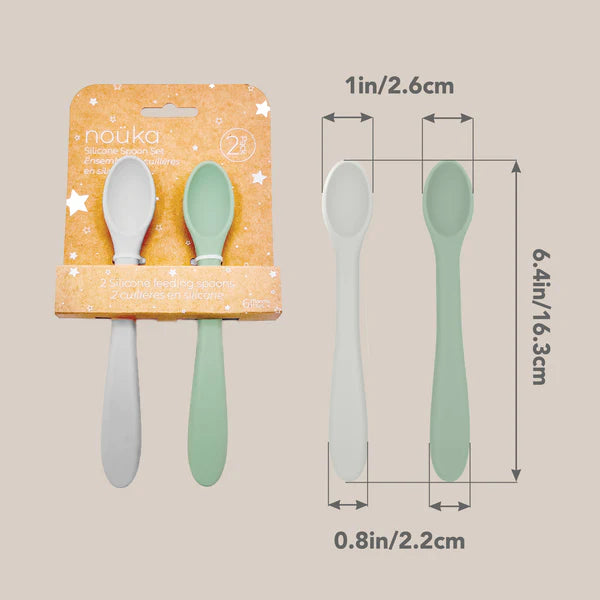 noüka Feeding Spoon Set - Leaf/Light Storm
