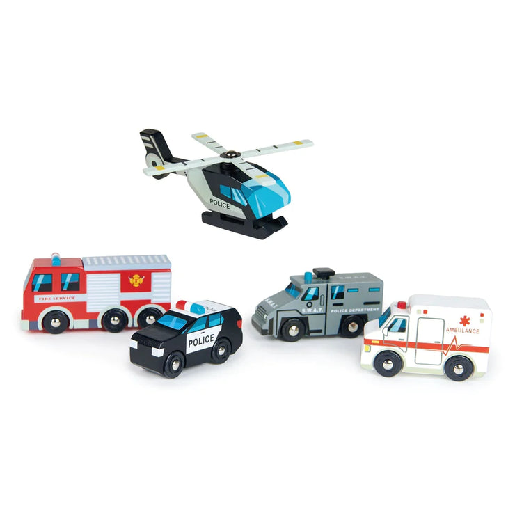 Tender Leaf Wooden Emergency Vehicles Set