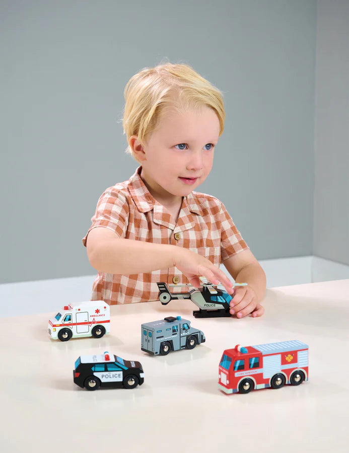 Tender Leaf Wooden Emergency Vehicles Set