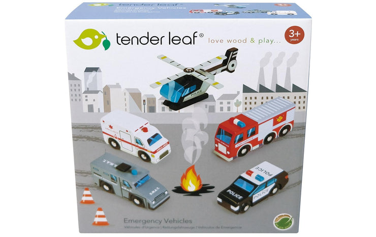 Tender Leaf Wooden Emergency Vehicles Set