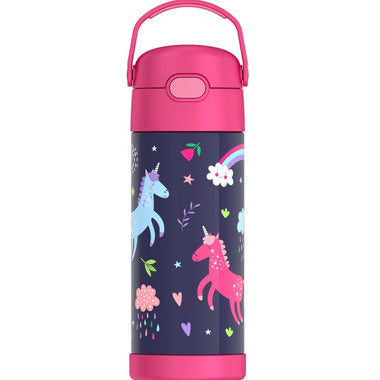 Thermos FUNtainer 14oz Water Bottle with Straw Top - Unicorns