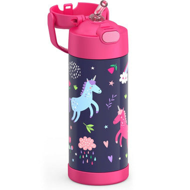 Thermos FUNtainer 14oz Water Bottle with Straw Top - Unicorns