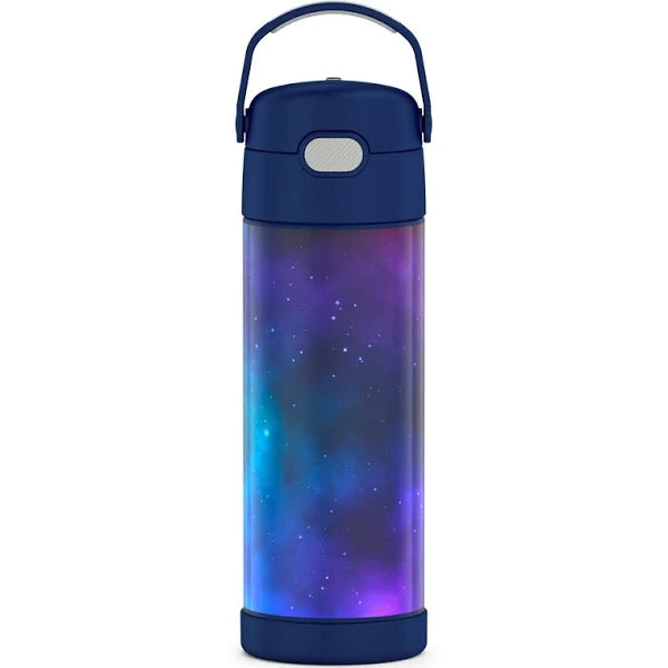 Thermos FUNtainer 16oz Water Bottle with Spout Top - Galaxy Navy/Purple